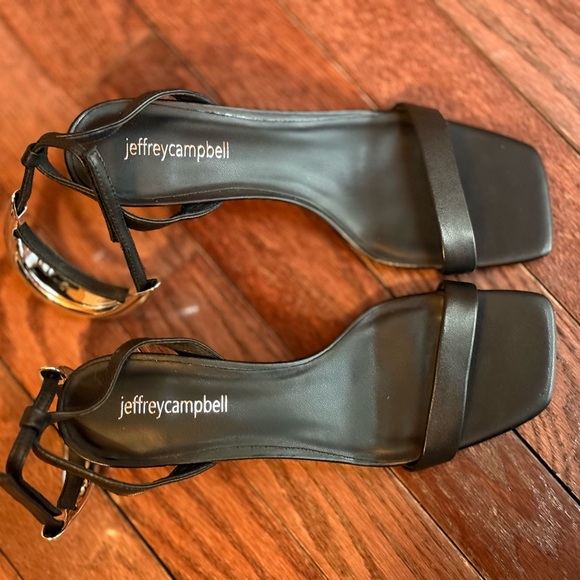 Jeffrey Campbell Black Silver Kitten Heel Sandals - Picture 4 of 8